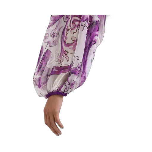 Graphic-Print Silk Blouse