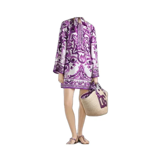 Graphic Printed Long-Sleeved Dress