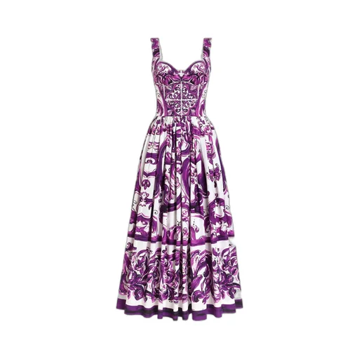 Graphic Printed Sleeveless Midi Dress