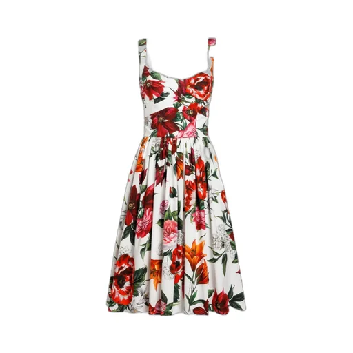 Floral Printed Sleeveless Midi Dress