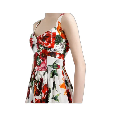 Floral Printed Sleeveless Midi Dress