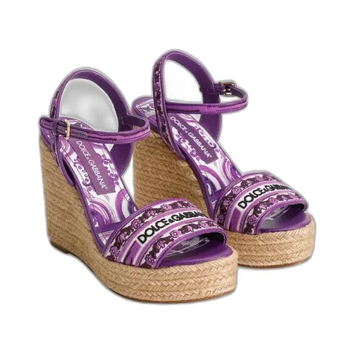 Logo Embroidered Wedge Sandals