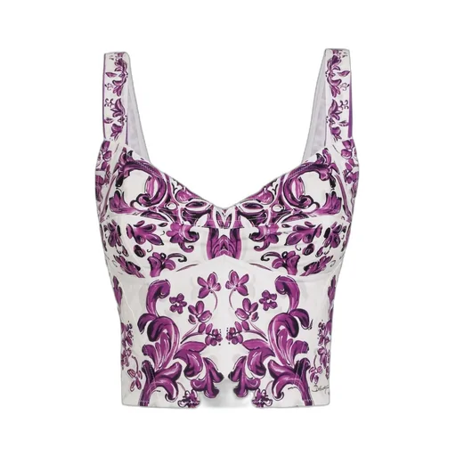Majolica Printed Cropped Top