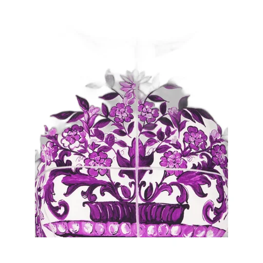 Majolica-Printed Charmeuse Dress