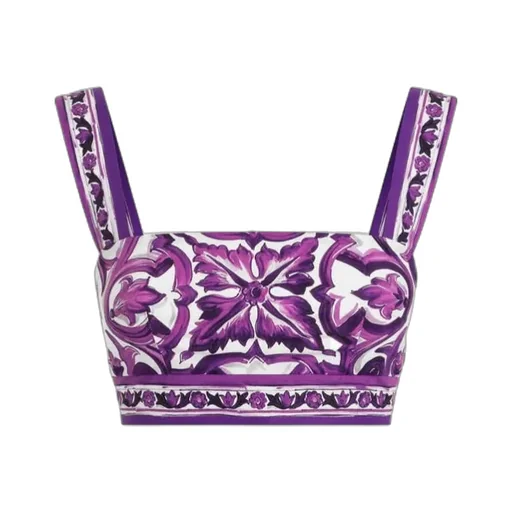 Majolica Printed Cropped Top