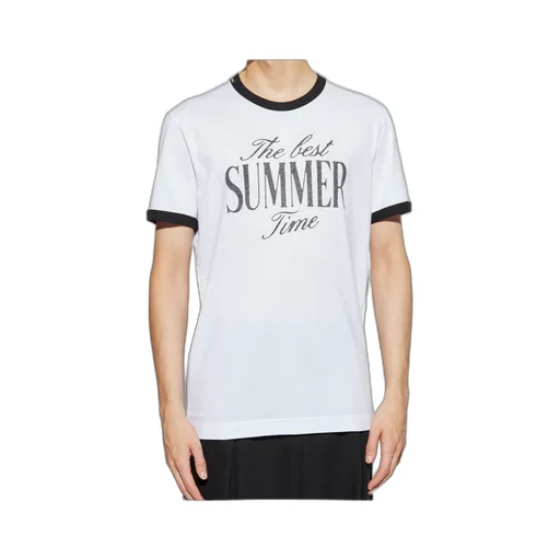 Slogan Printed Crewneck T-Shirt