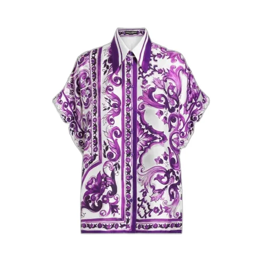 Maiolica Printed Straight Hem Shirt