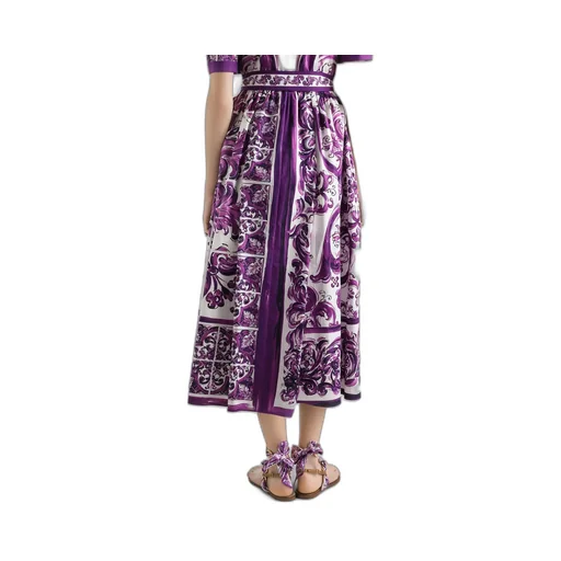 Majolica Printed Short-Sleeved Midi Dress
