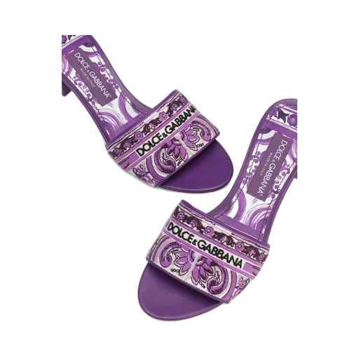 Maiolica Embroidered Almond-Toe Sandals