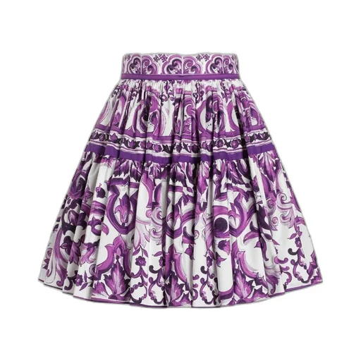Majolica Printed Poplin Mini Skirt
