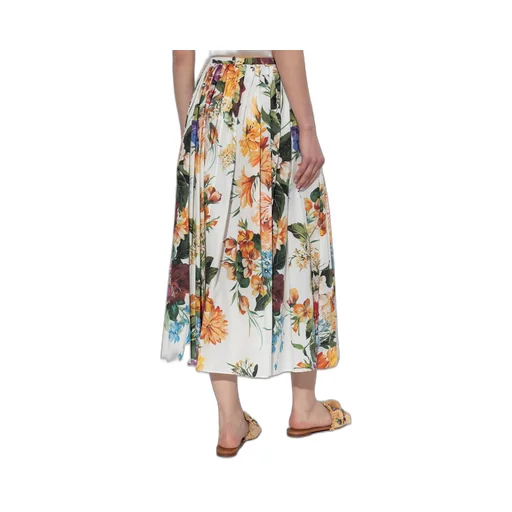 Floral Printed Pleated Midi Skirt
