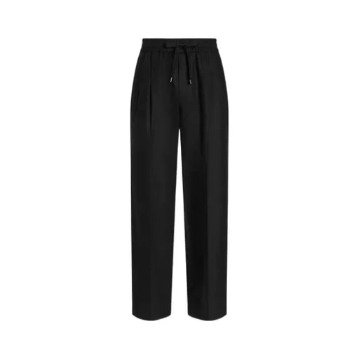 Drawstring-Waist Pleated Trousers