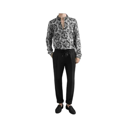 Drawstring-Waist Pleated Trousers