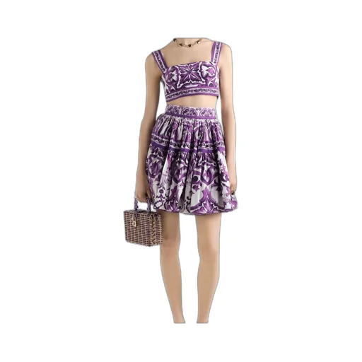 Majolica Printed Poplin Mini Skirt