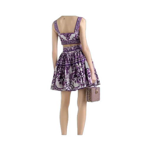 Majolica Printed Poplin Mini Skirt