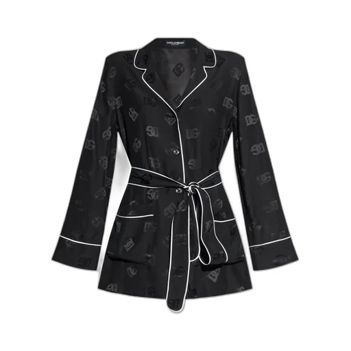 All-Over Dg Logo Jacquard Pajama Satin Shirt
