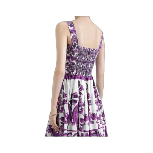 Majolica-Printed Poplin Dress