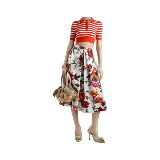 Floral Printed Midi Skirt