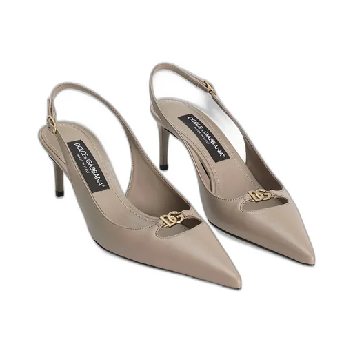 Logo Plaque Slingback Pumps