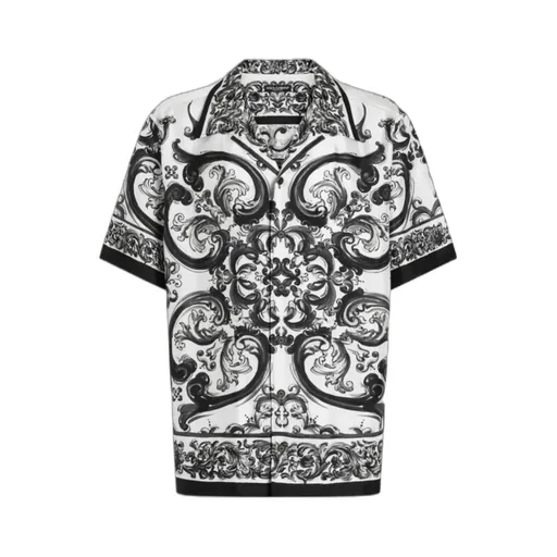 Majolica-Printed Short Sleeved Shirt
