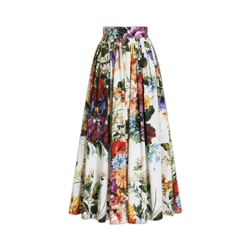 Bouquet Flower-Printed Wide Skirt