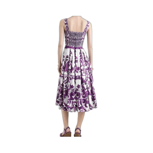 Majolica-Printed Poplin Dress