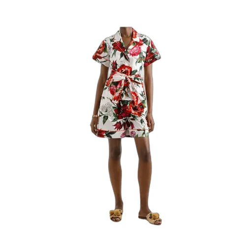Flower-Printed Poplin Vanity Shirt