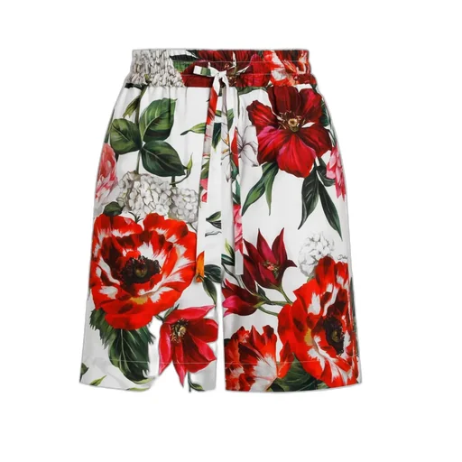 Flower Printed Poplin Shorts