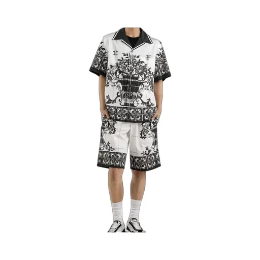 Majolica-Printed Poplin Shorts