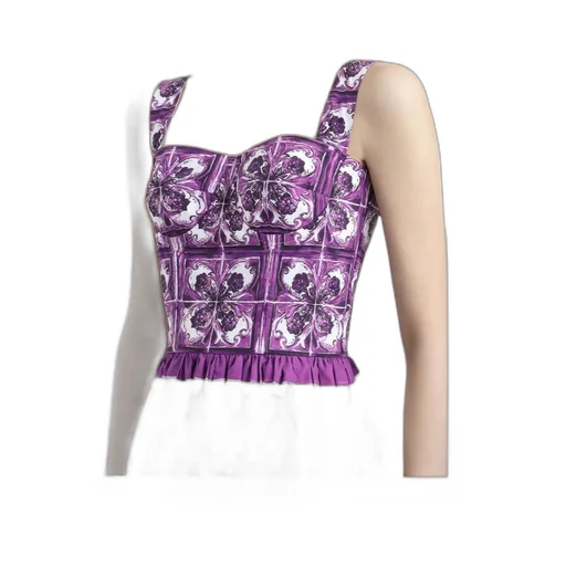 Majolica-Printed Poplin Dress
