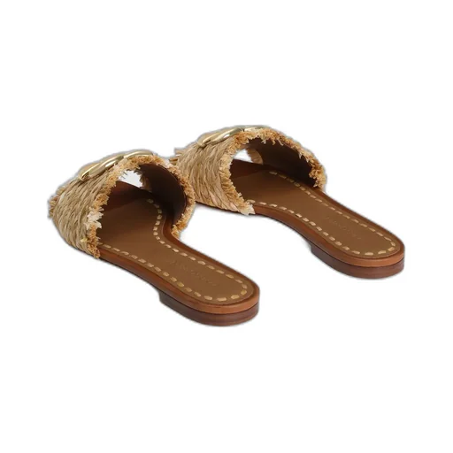 Logo Plaque Braided Slippers