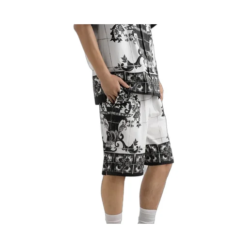Majolica-Printed Poplin Shorts