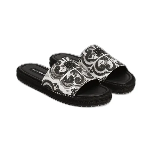 Majolica-Printed Espadrille Sandals