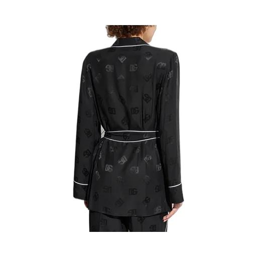All-Over Dg Logo Jacquard Pajama Satin Shirt