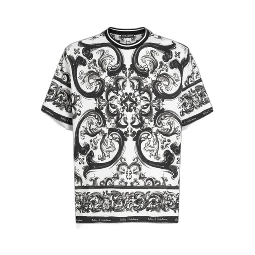 Majolica-Printed Short-Sleeved T-Shirt