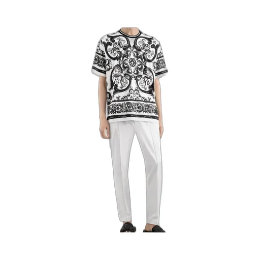 Majolica-Printed Short-Sleeved T-Shirt