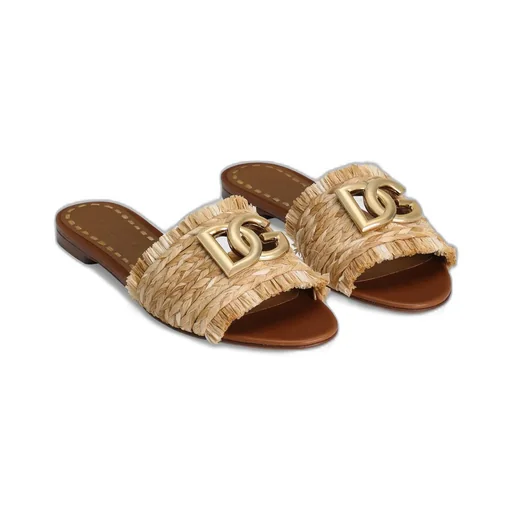 Logo Plaque Braided Slippers