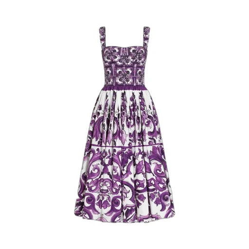 Majolica-Printed Poplin Dress