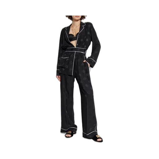 All-Over Dg Logo Jacquard Pajama Satin Shirt