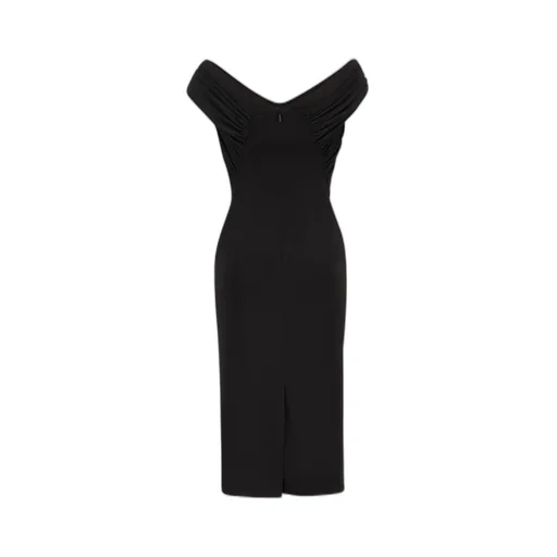 Wide Neck Fitted Midi Dress