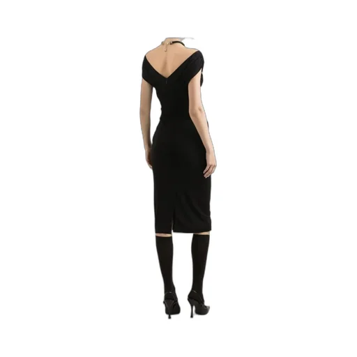 Wide Neck Fitted Midi Dress