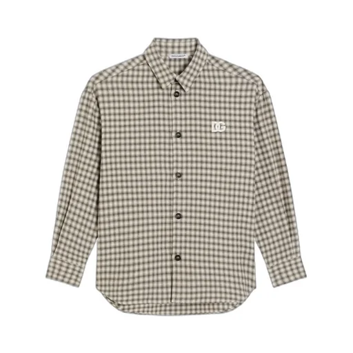 Check-Pattern Logo Shirt