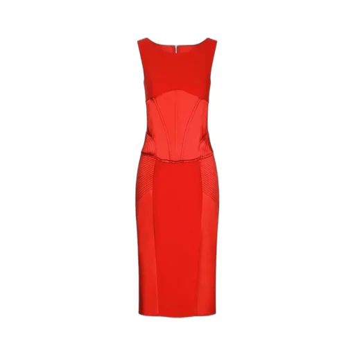 Satin Cady Calf-Length Dress