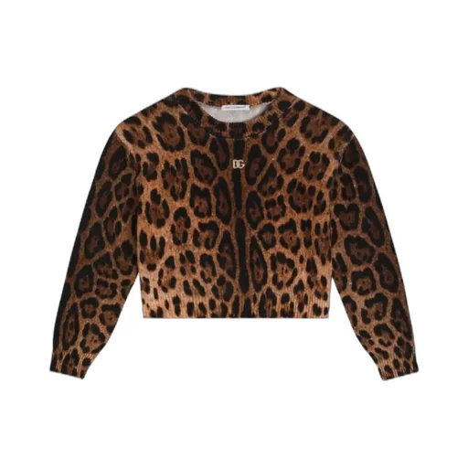 Leopard-Print Crew-Neck Pullover
