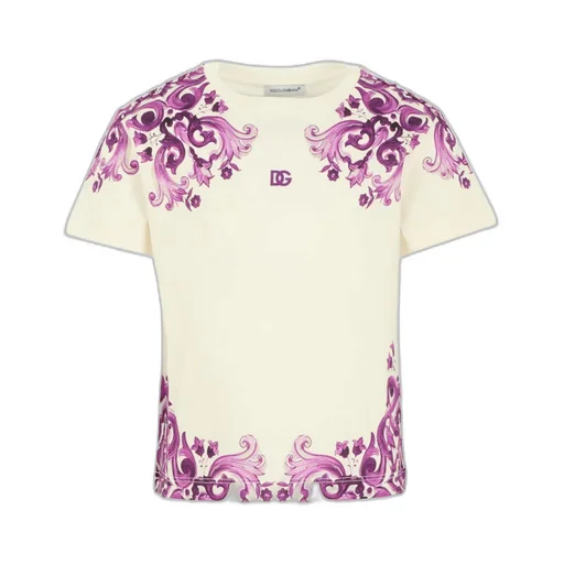 Majolica Printed Crewneck Jersey T-Shirt