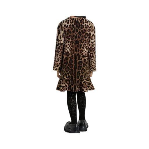 Leopard Printed Crewneck Dress