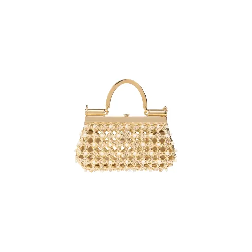 Logo Plaque Embellished Caged Tote Bag