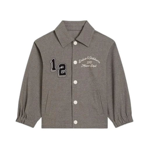 Striped Number-Detail Jacket