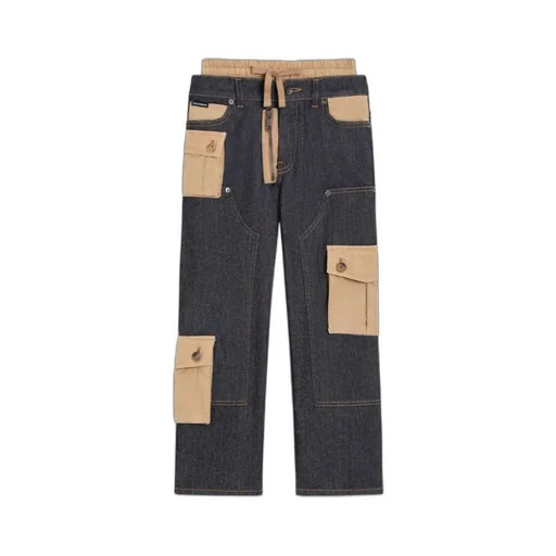 Double-Waist Cargo-Pocket Jeans