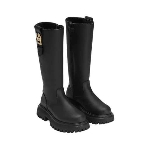 Logo-Plaque Chunky-Sole Boots